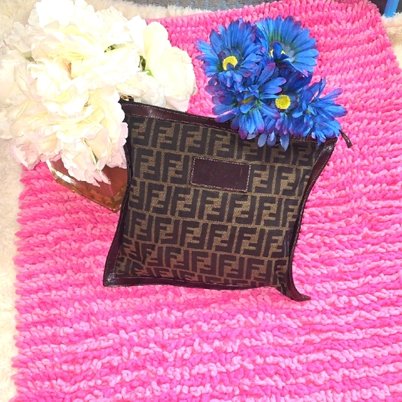 Fendi Vintage  Brown Monogram Clutch - Picture 1 of 7